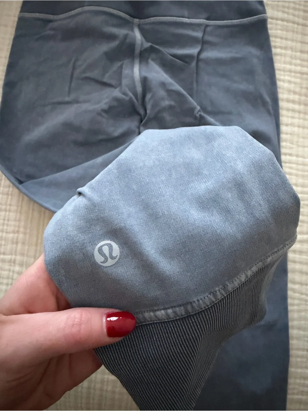 lululemon athletica Slate Blue High-Waist Ribbed-Cuff Leggings